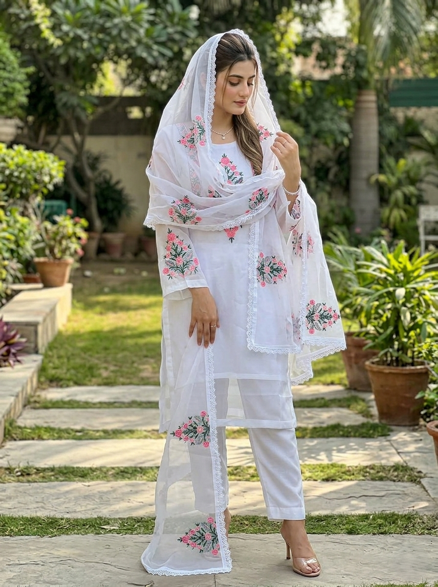 Elegant Chiffon 3 Piece Stitched Suit for Women | Pakistani Indian Dress | Dubai UAE