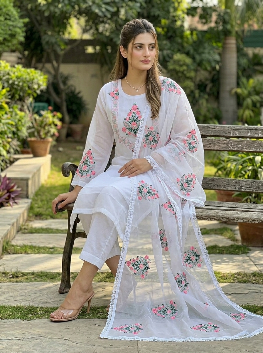 Elegant Chiffon 3 Piece Stitched Suit for Women | Pakistani Indian Dress | Dubai UAE